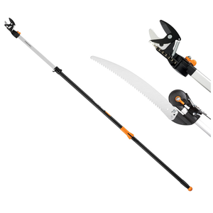 Fiskars 8-12 Ft Extendable 2-in-1 Tree Pruner & Pole Saw with Rotating Head