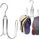 2 Pack Hat Hanger for Closet, Collapsible Metal Hat Organizer for Baseball Caps, Racks with 4 Big Hooks, 360° Rotation Space Saving Hangers, Better Organizer & Display for Tie, Scarves