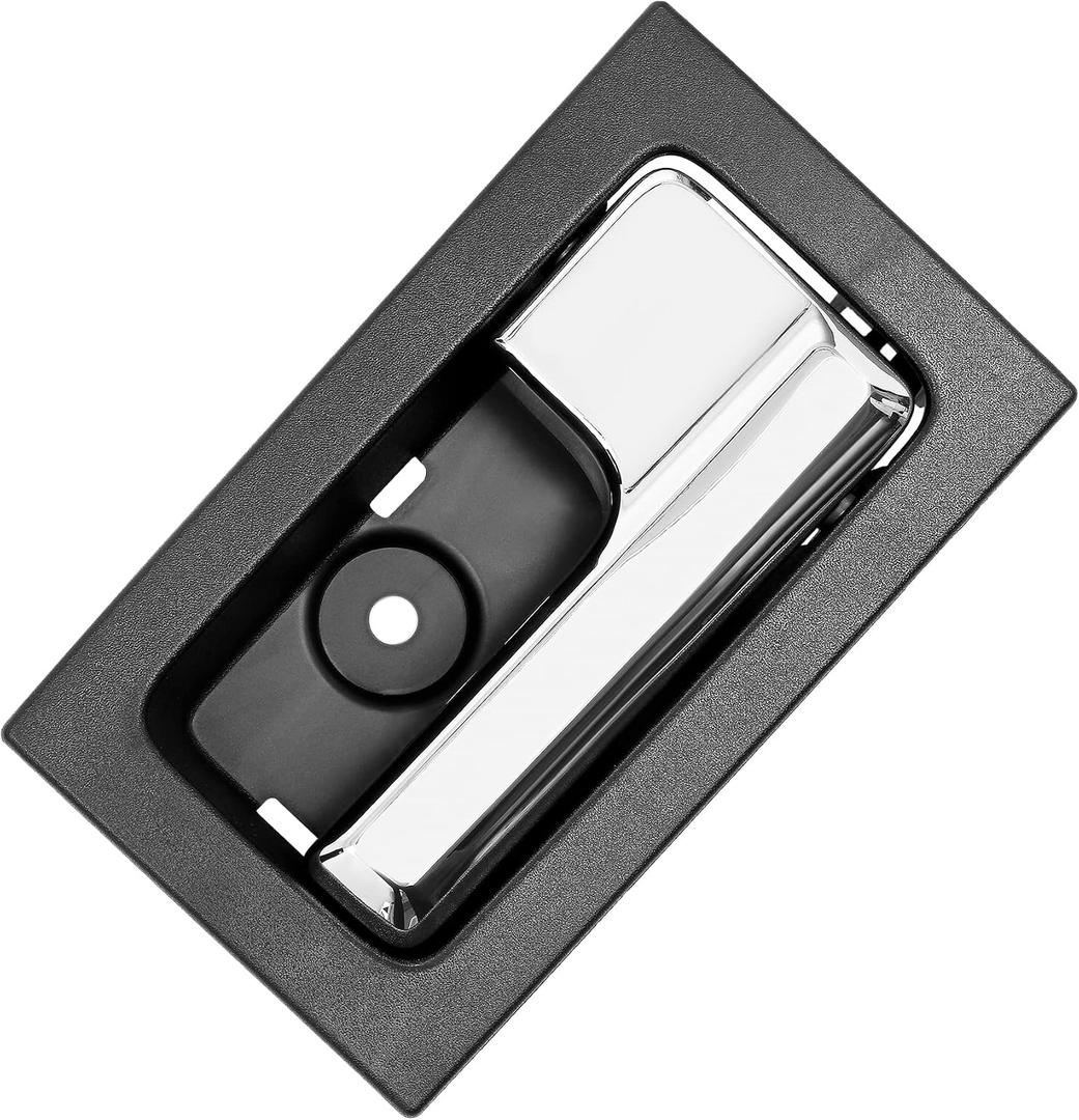 Gledewen Interior Door Handle, Compatible with 2009-2014 Ford F150, Front/Rear Inside Right Passenger Side | CL3Z-1522600-GA 9L3Z-1522600-CB 90825 Chrome Lever Black Housing Inner Handle