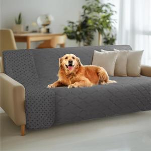 Luciphia 100% Waterproof Couch Cover Blanket for Dogs Anti-Slip Pet Couch Protector Sofa Mat Puppy Cat with Non-Slip Bottom, Grey, 68x82 Inch