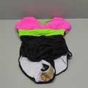 Women's One Piece Color Block Swimsuit Tummy Control Slimming Bathing Suit V Neck Cutout High Waisted Swimwear (Medium, Hot Pink and Black)