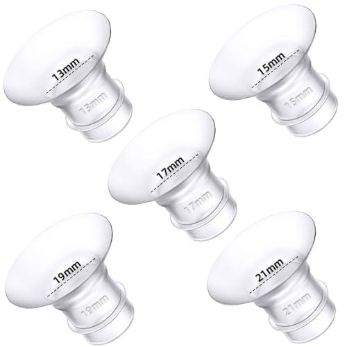 Flange Inserts 13/15/17/19/21mm for Medela,Spectra 24mm Shields/Flanges,Compatible with TSRETE,CPPSLEE,Momcozy S9/S9Pro/S12/S12Pro Wearable Breast Pump,Reduce 24mm Nipple Tunnel Down to 5pcs