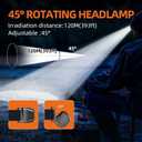 2 x REGOKI LED Headlamp Rechargeable - Super Bright Head Lamp with 9 Modes for Camping & Hiking Gear Essentials, IP44 Waterproof Headlight Flashlight with Red Light, USB Cable Included