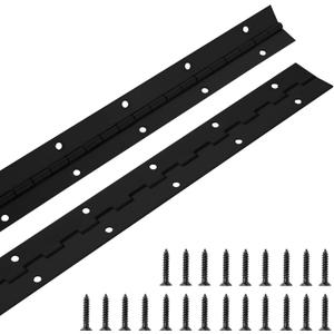 2 Pack Piano Hinge 30 Inch x 1.2 Inch Heavy Duty Stainless Steel Black Continuous & Piano Hinges for Cabinets Boat Marine Door, 0.04" Leaf Thickness 1.2'' Open Width