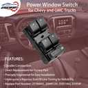 4pcs Power Window Switch Driver Side, Passenger Front Right, Rear Left and Right | Window Buttons | Replacement for 2007-2016 Chevy & GMC Vehicles | Replaces# 22895545, 15888174, 25789692, 25951963