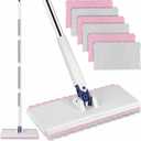 Snap Grip Mini Mop with 6 Washable Pads, Zero-Touch Flat Floor Mop for Wall
