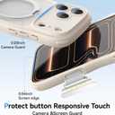 for iPhone 17 Pro Max Case for Women Girls with Stand,Compatible with MagSafe,Camera Control,Full Camera Protection, Cute Wave Magnetic Phone Case for iPhone 17 Pro Max,Stone