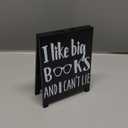 Just One More Chapter Book Desk Decor Sign Retro Bookstore Table Display for Home Office Reading Nook Library Bookshelf Christmas Gift for Readers Nerd Bookworms Librarians