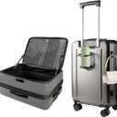 24-Inch Lightweight ABS Hardshell Suitcase - Checked Luggage with TSA Lock, 360 Silent Spinner Wheels, Top Opening & Cup Holder - Ideal for Business Travel Suitcase(Gold)