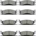 D966 D967 8pcs Front Rear Ceramic Brake Pads Sets Fit For 2003-2006 For Dodge Durango,2005 For Ram 1500,2003 For Ram 1500 Van
