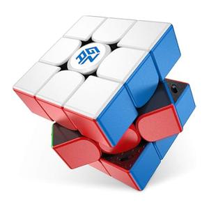 GAN 251 M Pro, 3x3 Magnetic Speed Cube Stickerless Gans 251 Mini Cube Puzzle Toy for Beginner(Frosted Surface Primary Internal)