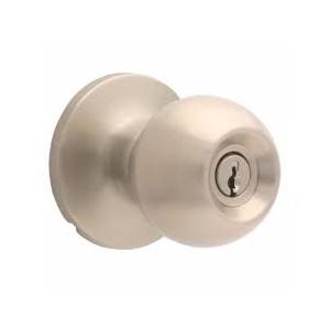 Atlas Ball Entry Door Knob Lock - Satin Nickel, 1 ct