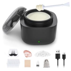 Nose Wax Kit Men, Nose Hair Waxing Kit with 158F Smart Temp Control, 40 Sticks, 100g Wax, Painless Nose Hair Removal with USB-C Fast Heating, Upgraded Capacity, Multi-Accessories
