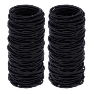 Purple Mart's Elastic Hair Tie No Metal- 100 Count, Black - 4MM for Hair- Hair Accessories for Women/Kids Perfect for Long Lasting Braids, Ponytails and More - Reusable
