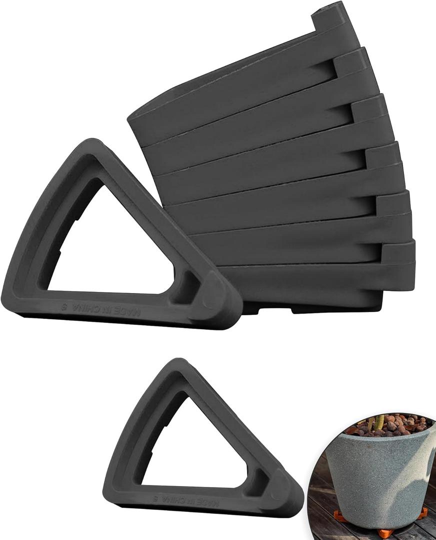 Choclaif Pot Feet for Outdoor Planters Large - 12 PCS of Pot Toes, Elevate Your Flower Pots and Prevent Stains and Water Damage(Black, Big) Large