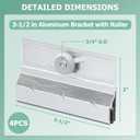 M6053 Frameless Shower Door Rollers Top Bracket Roller Assembly 4Pcs Shower Door Accessories, Fit Glass up to 1/4" Thick