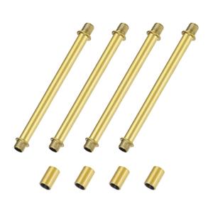 M METERXITY 4-Set Straight Pipe Lamp Stem Kit, 150mm(5.91") Long M10 Double End Thread Rod W/Coupling Sleeve Nuts for Table Lamps/Chandeliers, Light Fixture Replacement Parts [Gold Tone]
