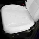 Erivis 1PCS Nappa Leather Car Front Seat Covers for 2025 2026 Tesla Model Y/3 Highland/Juniper Breathable Perforated All-Season Universal Bottom Seat Protectors for Tesla Accessories, White, Bottom Cover Only