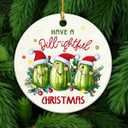 3 x Christmas Pickle Ornament 2025, Christmas Home Decor Keepsake for Pickle Lovers, Unique Ceramic Pickle Ornaments for Christmas Tree Decorations, Funny Pickle Gifts for Women, Men, Him, Her