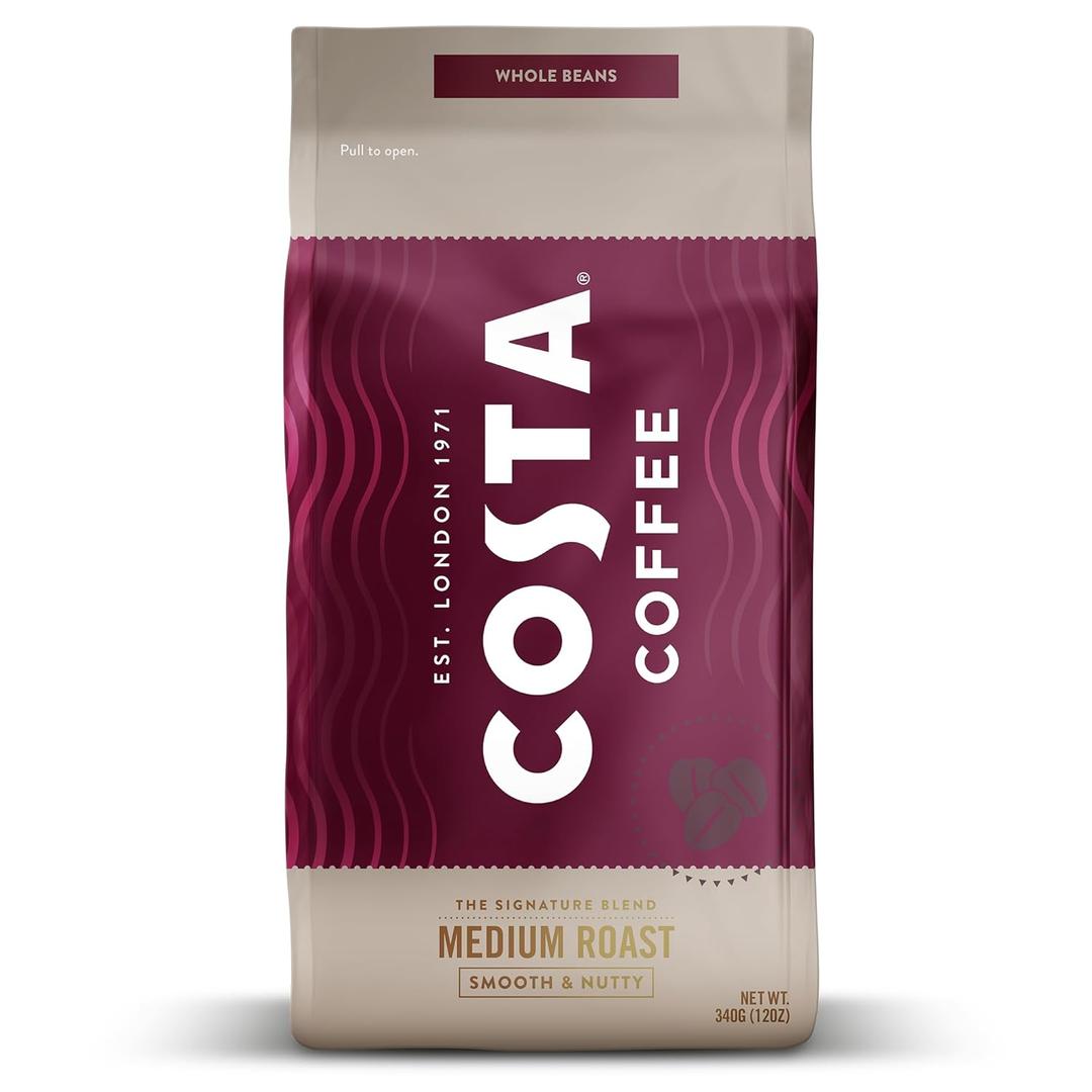 2 x Costa Coffee Whole Bean Coffee, Signature Blend Dark Roast 12 Oz Bag for Drip & Pour Over, Smooth & Nutty, Slow Roasted 100% Arabica Beans (EXP 02/28/26)