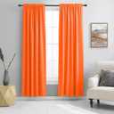 DONREN 2Panels Vibrant Orange Blackout Thermal Insulated Curtains for Bedroom,Hallowmas Pumpkin Orange Curtains 80 Inch Length for Closet Door Doorway Curtain Panels,52" Wide x 80" Long
