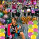 59 Pcs Hip Hop Birthday Party Supplies, Back to The 80s Themed Party Decoration Retro 90s Backdrop Balloons Cake Cupcake Topper for Rock Hippie Themed Party Decor
