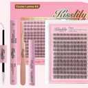 Flare Lashes With Invisible Band DiyNatural Eyelash Extension Kit Bond SealEyelash Glue and Lash Remover Beginner FriendlyIndividual Lashes Waterproof and Long lastingMakeup