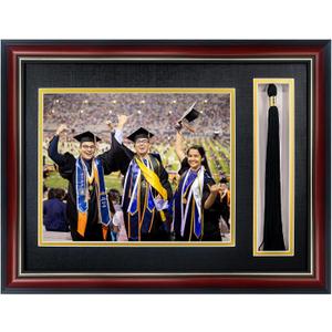 Graduation Picture Frame 8x10 with Tassel Holder, Class of 2025 Shadow Box Graduation Decoration Gift, Mahogany Photo Frame