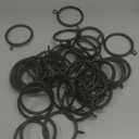 Curtain Ring Metal 2.0 inch Inner Diameter with Eyelets fit up 1.5 inch Rod (Black-42PCS)