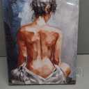 Canvas Wall Art for Bathroom Bedroom Decor Abstract Sexy Nude Woman Black White Blue Framed Wall Art Girls Room Decoration Modern Gift for Woman