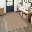 EARTHALL Woven Runner Rug 3x6 Ft Washable Runners for Hallways Wide Non Slip Entryway Rug Braided Kitchen Runner Indoor Floor Carpet for Entryway, Hallway, Kitchen, Bedroom, Orange/Tan/Brown