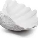 Accessoryway Large White Sea Shells Decorative Bowl Resin Clam Shell Bowl Beach Decorations for Home Coastal Beach Decor Decoration Storage Bowls & Home Office Nautical Themed Party Decor -10.2"-1PC