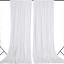 White Backdrop Curtains 30ft x 10ft: Polyester Photography Backdrop Drapes - Wedding Party Photo Shoot Background 6 Panels 5x10ft