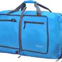 Woogwin Travel Duffel Bag Large Foldable Waterproof Overnight Bag for Beach Swim Bags Pool Sports Gym (60L Blue)