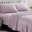 Softan Fleece Sheets Full Size, Flannel Like Soft, Fuzzy Warm Plush Sheets, Velvet Polar Microfleece Bedding for Winter, Lavender