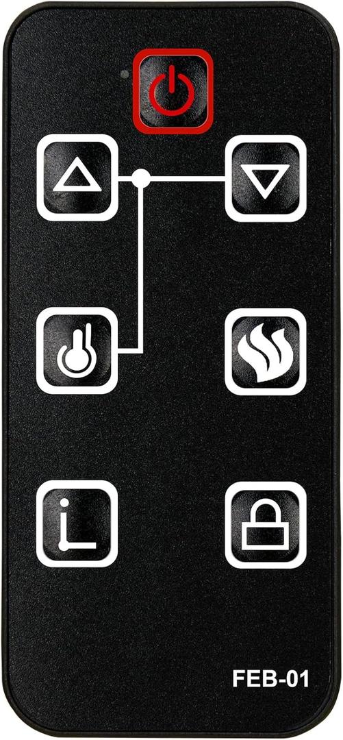 Replacement for FEBO Flame Electric Fireplace Remote Control E3001 ZHS-30-B 384-15A-20-13E F18-I-008-018C F15-I-005-009 15IN-23-100 F15-I-005-031B 14IN-28-078 ZHS-32-D