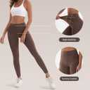 High Waisted Leggings for Women Brown Workout Leggings for Women Soft Yoga Pants Athletic Pants (Brown)