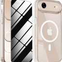 Magnetic for iPhone 17 Air Case with Privacy Screen Protector,iPhone Air [Non-Yellowing] Shockproof Clear Phone Case Compatible with MagSafe Women Girls for 17 air,Transparent