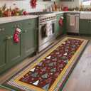 GarveeHome Red 2x6 Christmas Rug Kitchen Runner Rug Non Slip Washable Stain Resistant Runners for Hallways Christmas Tree Snow Print Low Pile Soft Holiday Decor Carpet for Bedroom Laundry Room (Red)