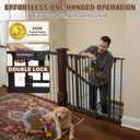 Mumeasy 126" Extra Wide Baby Gate for Doorways, Stairs & Fireplace, Auto Close Safety Dog & Pet Gate with Walk Thru Door, Childproof Fence for Hallway Kitchen House Indoor Outdoor,5 Metal Panels,Black