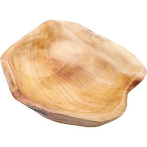 Carved Wood Fruit Serving Bowl Decorative Root Carved Snack Tray for Home Kitchen Living Dining Lightweight Wooden Salad Candy Dish Natural Irregular Shape