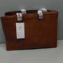 LOVEVOOK Laptop Bag for Women Vintage Leather Laptop Tote 17.3 inch Large Capacity Computer bag with Clutch Purse for Work (Brown)