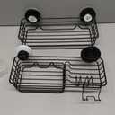 LEVERLOC Shower Caddy Suction Cup, 2 Pack suction shower shelf with Hooks & Soap holder, NO-Drilling Bathroom Holder, Rustproof bathroom organizer, Black