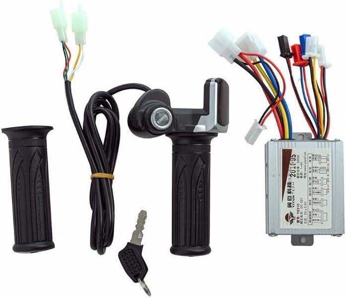 Electric Motor Controller Set, Motor Brushed Speed Controller Electric Tricycle Throttle Grip And Brushed Controller For Electric Scooter E Bike (48V500W)