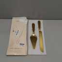 Cake Cutting Set for Wedding - Extended Cake Knife and Server Set Thickened Stainless Steel 13.0" Cake Cutter 10.49" Pie Spatula Great for Birthday Anniversary Christmas Gift 2 Pcs Gold