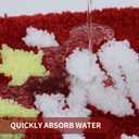 Red Bathroom Rugs Christmas Bath Mat Extra Thick Soft Absorbent Bathroom Mat Non Slip Washable Quick Dry for Christmas Decorations, 31" x 20"