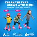 My First Skates - Adjustable Easy Training Inline Roller Skate, Quad-Style 4-Wheel Skates for Beginners, Kids, Toddlers, and Children, 6 - 12