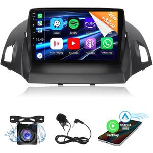 Android 13.0 Double Din Car Stereo for Ford Escape 2013-2016 9 Inch HD Touch Screen Car Audio Receiver with GPS Navigation Bluetooth Head Unit Supports Backup Camera 2G+32G