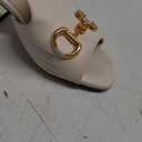 gihubafuil Women's Sandals Peep Toe Slides Chunky Heel Mules Single Band Comfort Slip-on Shoes with Metal Chain for Spring Summer 6