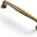 Goo-Ki 6 Pack 5'' Center to Center Vintage Antique Brass Cabinet Pulls – Sleek Tapered Handle for Classic Furniture Retro Kitchen Drawer Hardware